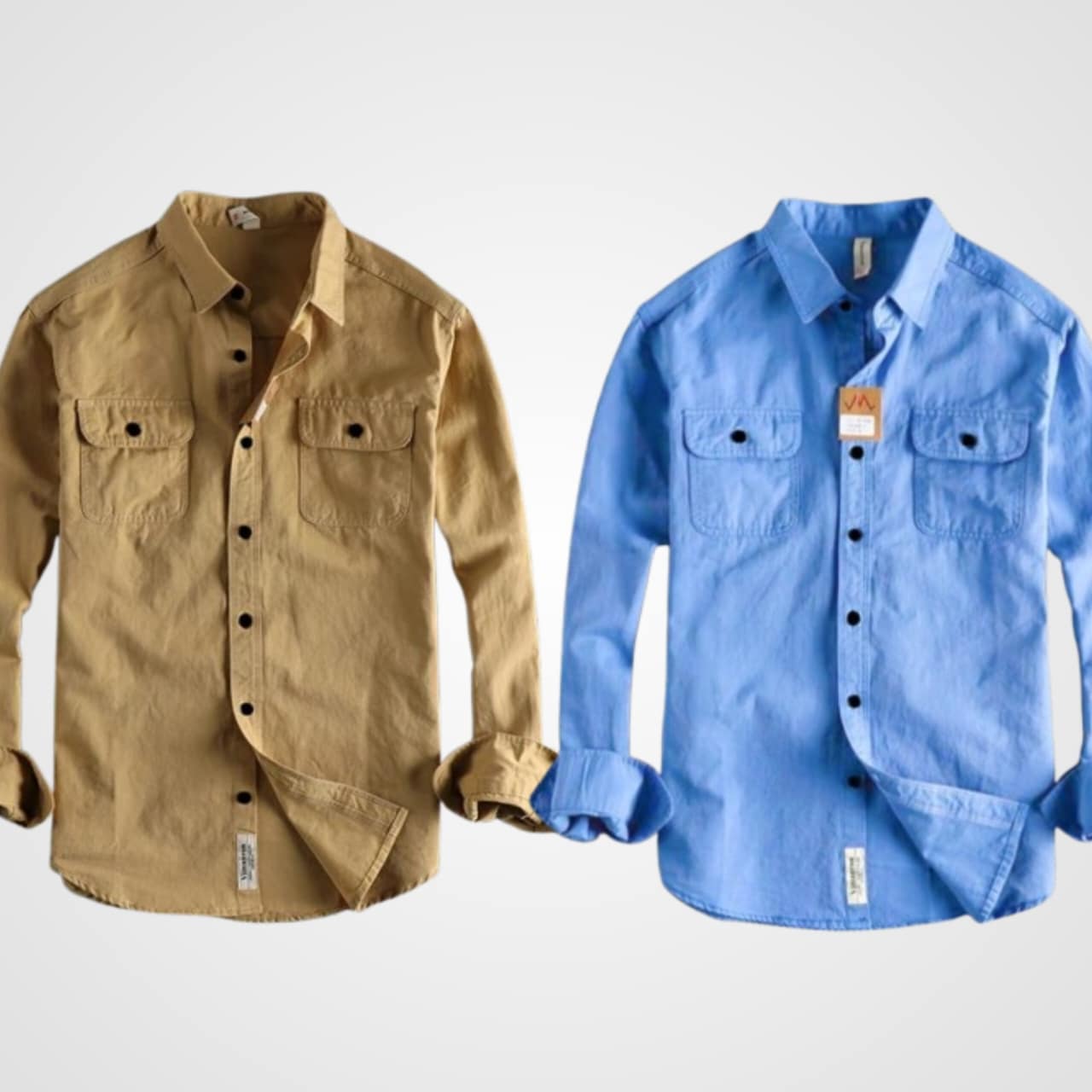 2 Pcs New NDP long sleeve casual shirt for man- Sky+ Kathali