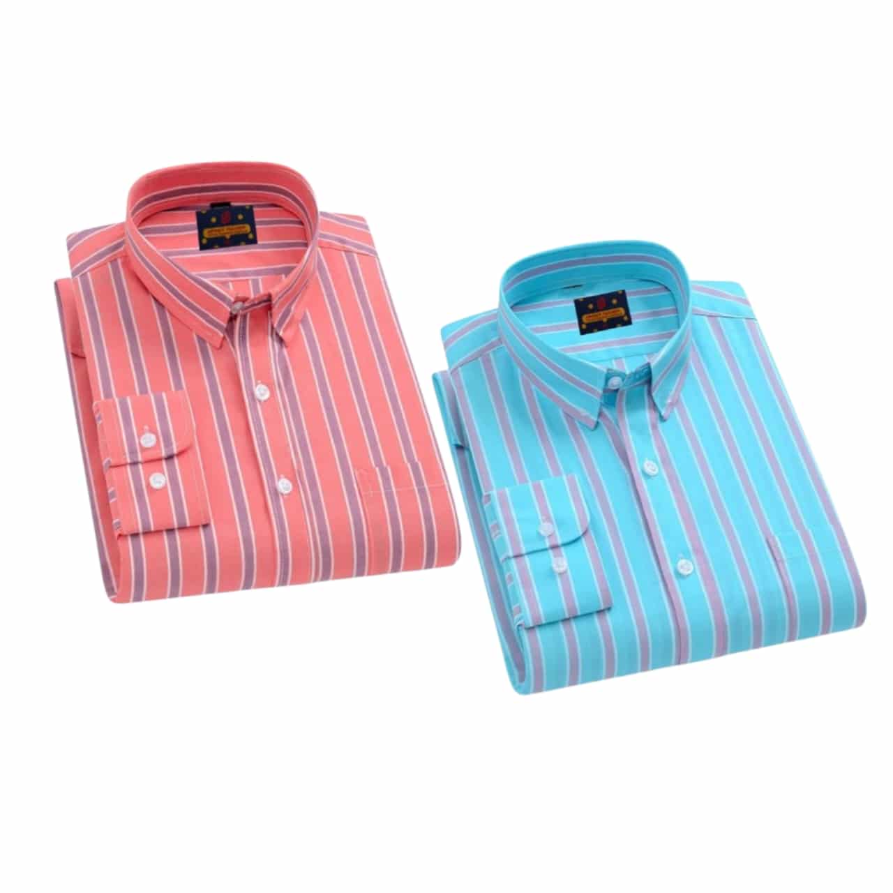 2 Pcs long sleeve Formal Check shirt for man