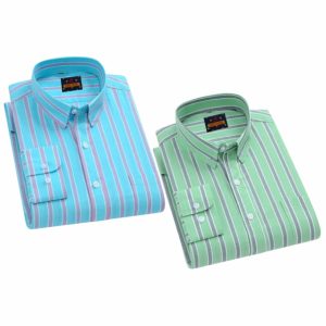 2 Pcs long sleeve Formal Check shirt for man