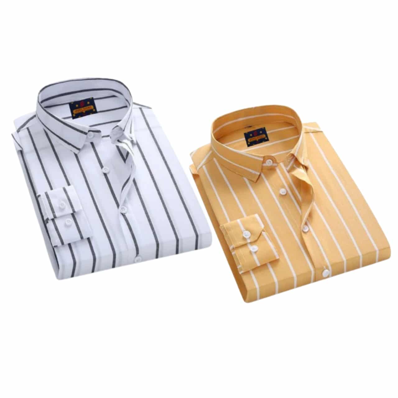 2 Pcs long sleeve Formal Check shirt for man