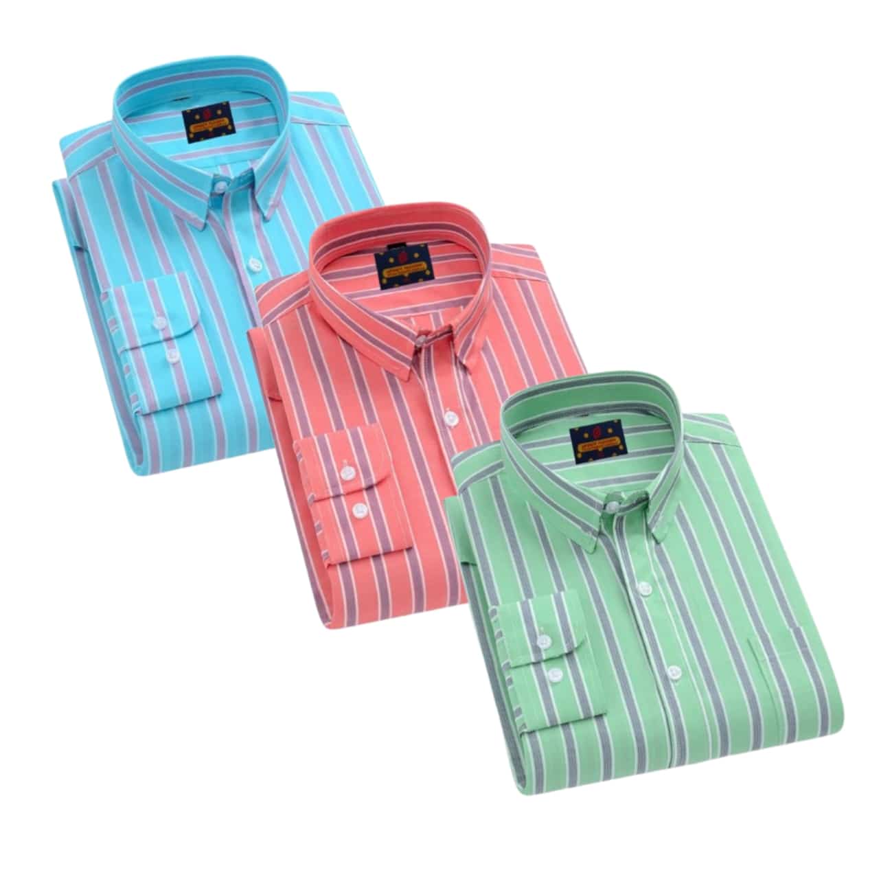 3 Pcs long sleeve Formal Check shirt for man