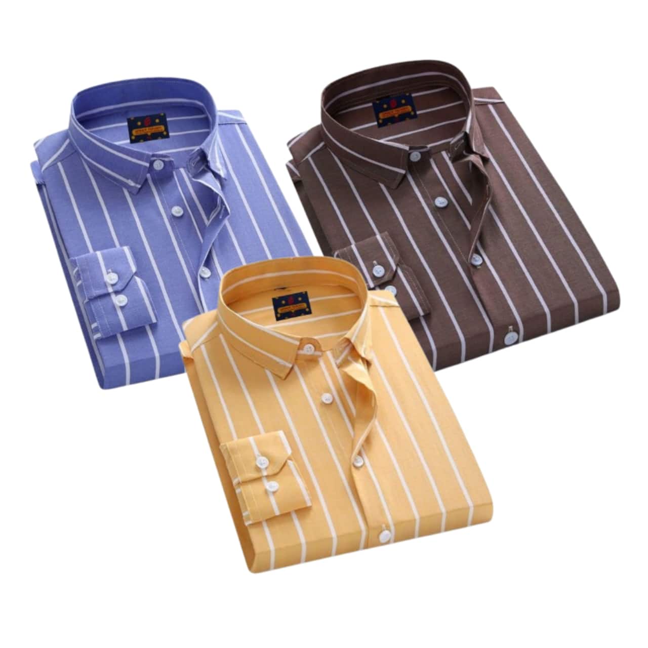3 Pcs long sleeve Formal Check shirt for man
