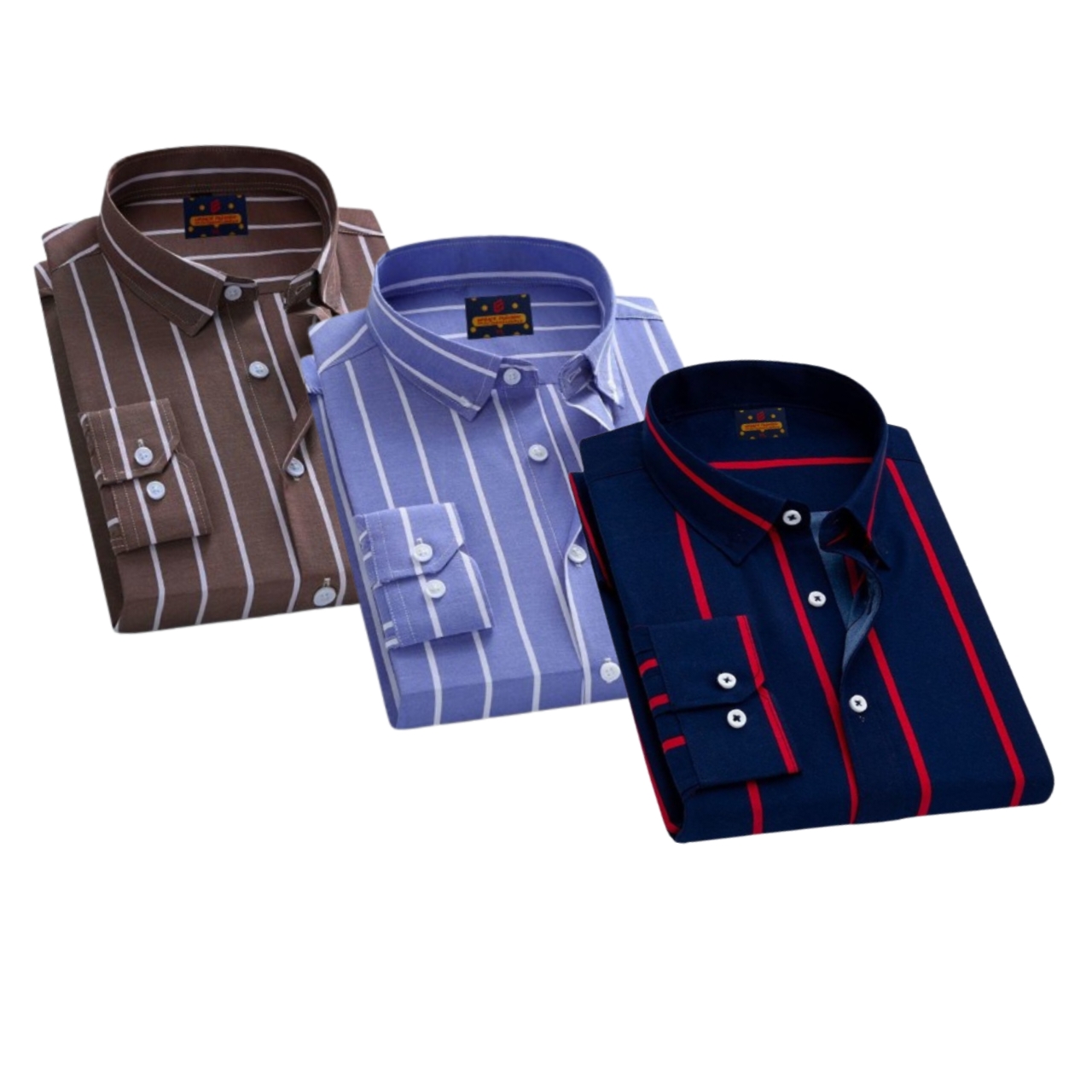 3 Pcs long sleeve Formal Check shirt for man