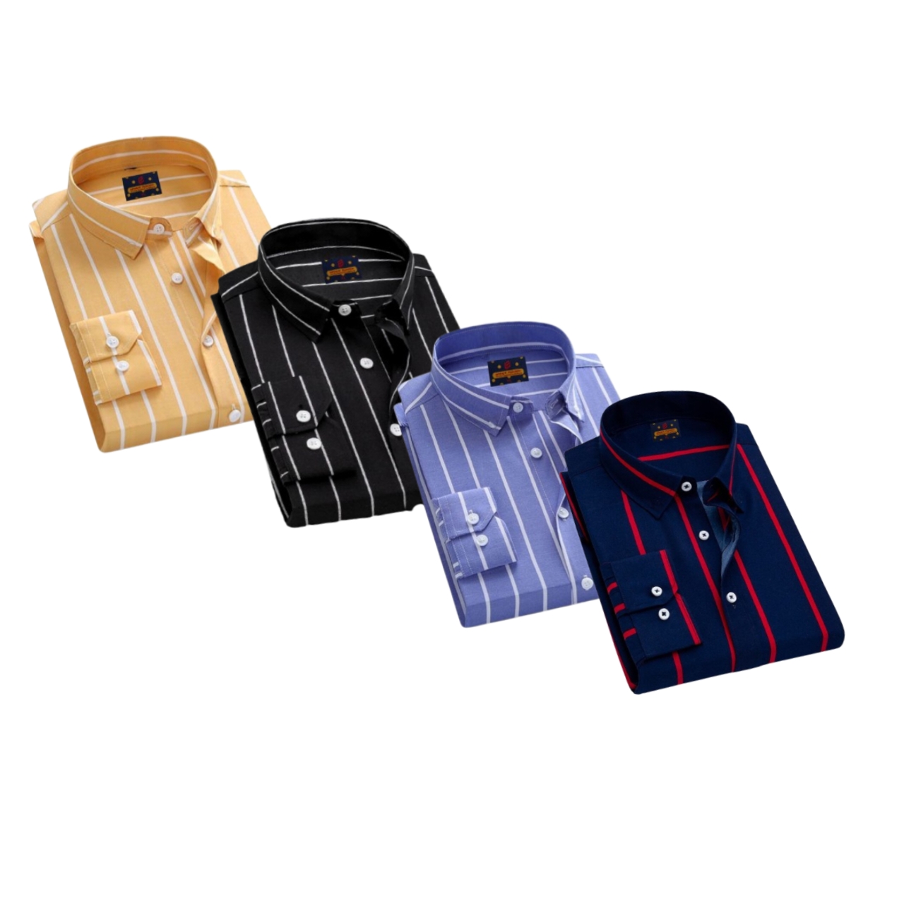 4 Pcs long sleeve Formal Check shirt for man