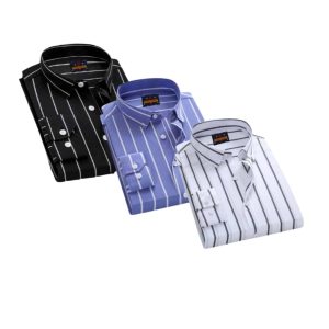 3 Pcs long sleeve Formal Check shirt for man