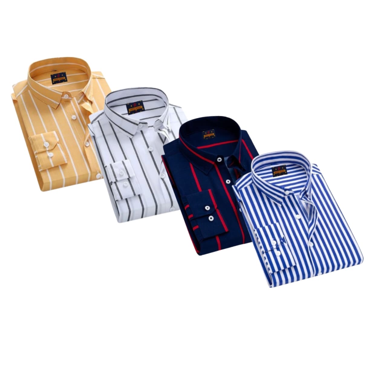 4 Pcs long sleeve Formal Check shirt for man