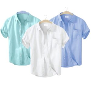 3 Pcs Half Sleeve Shirt With Single Poket