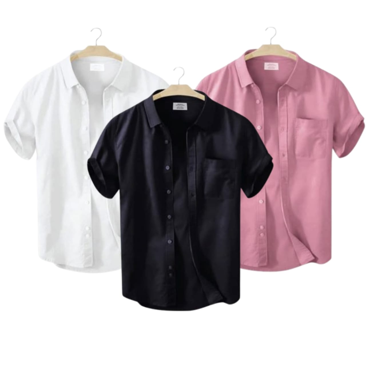 3 Pcs Half Sleeve Shirt With Single Poket