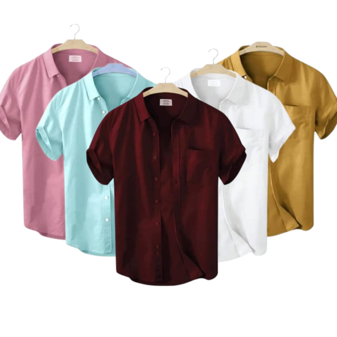 5 Pcs Half Sleeve Shirt With Single Poket