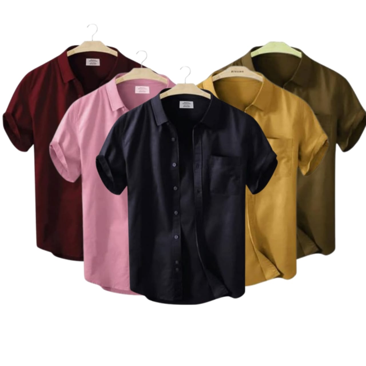5 Pcs Half Sleeve Shirt With Single Poket