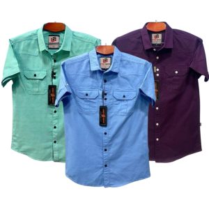 3 Pcs Half sleeve Double pocket shirt for man's