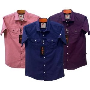 3 Pcs Half sleeve Double pocket shirt for man's