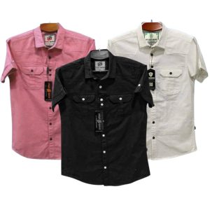 3 Pcs Half sleeve Double pocket shirt for man's