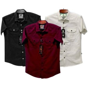 3 Pcs Half sleeve Double pocket shirt for man's