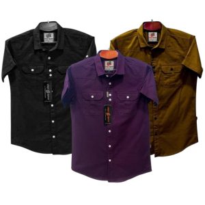 3 Pcs Half sleeve Double pocket shirt for man's