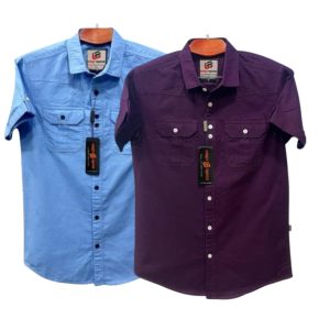 2 Pcs Half sleeve Double pocket shirt for man's