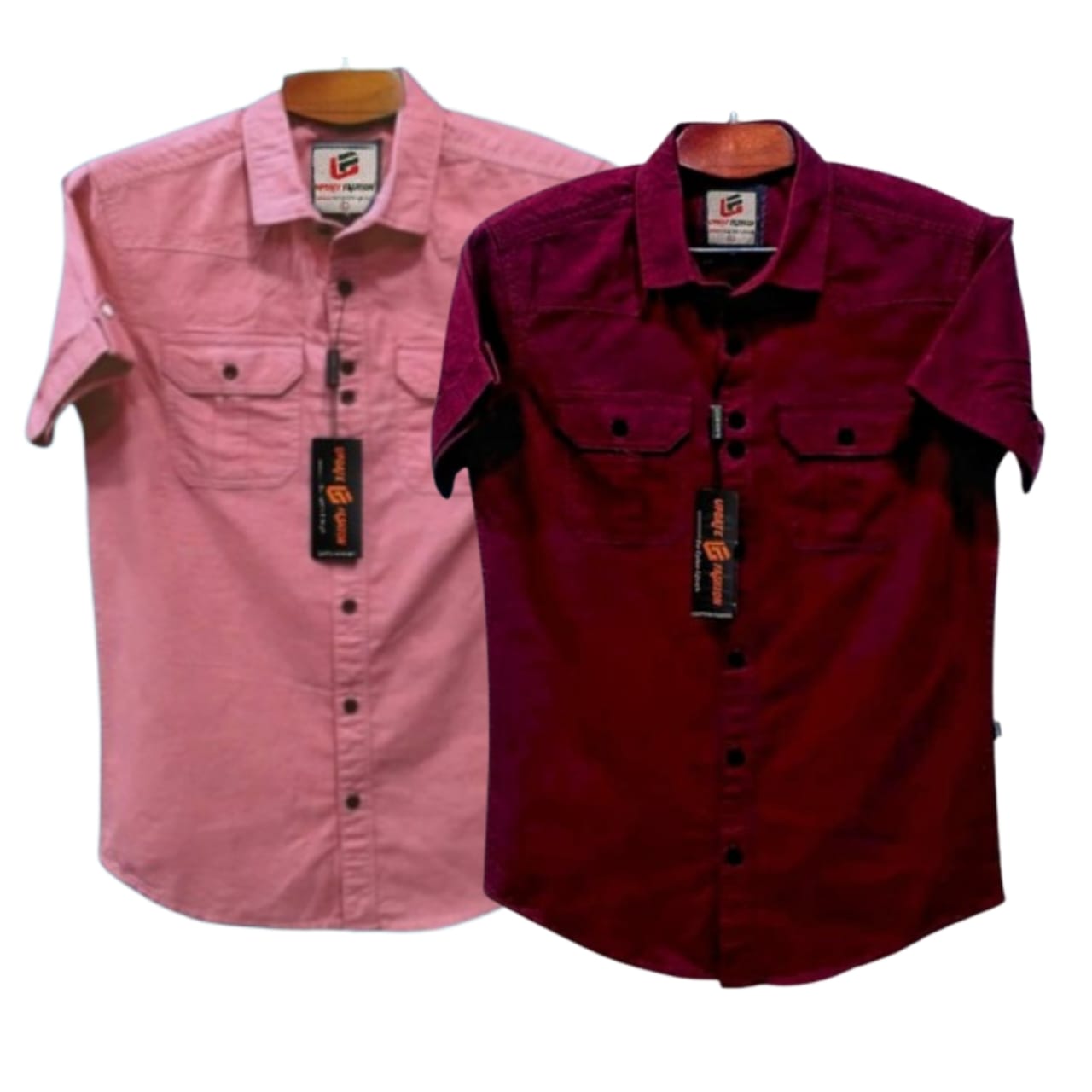 2 Pcs Half sleeve Double pocket shirt for man's