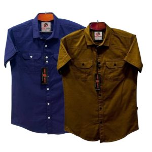 2 Pcs Half sleeve Double pocket shirt for man's