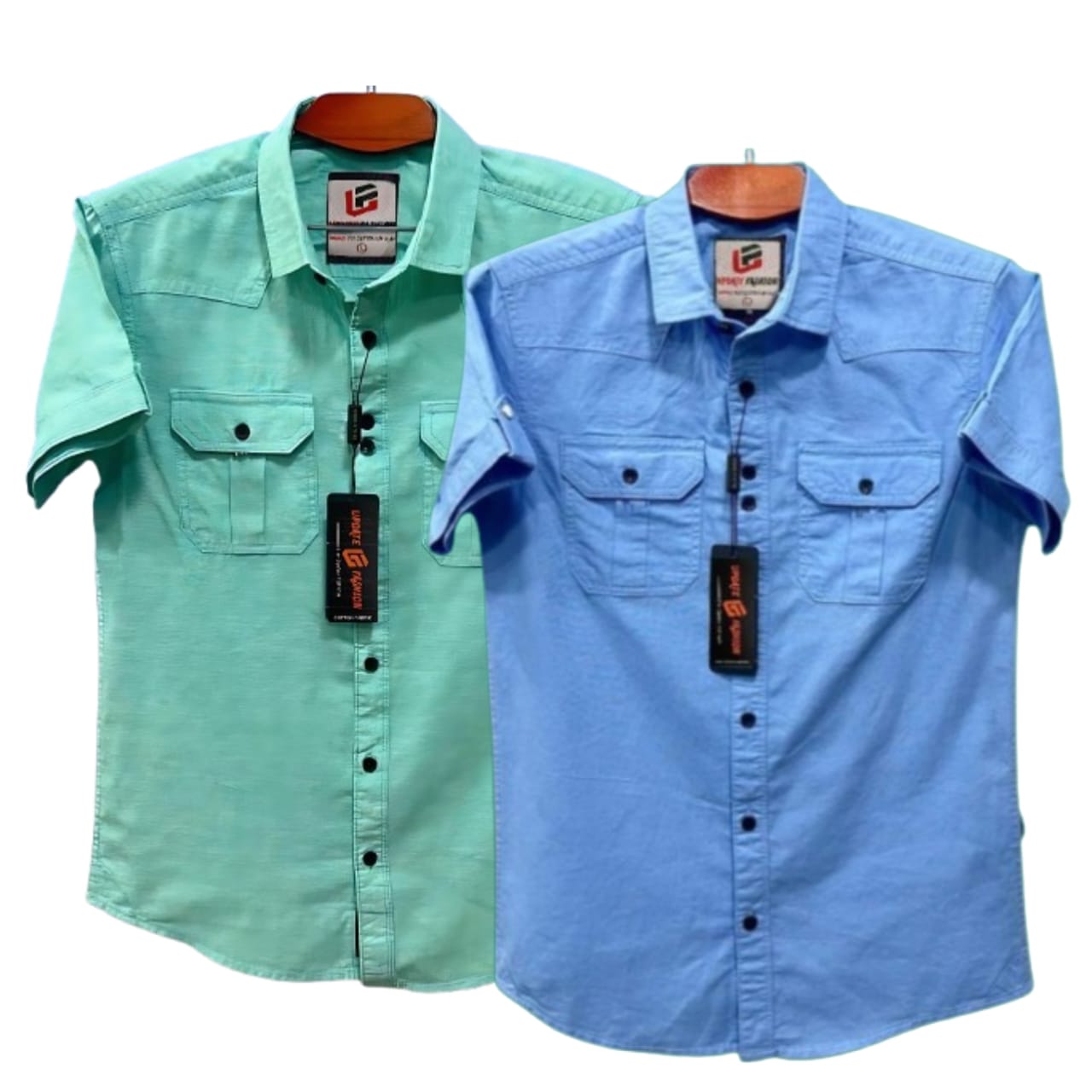 2 Pcs Half sleeve Double pocket shirt for man's