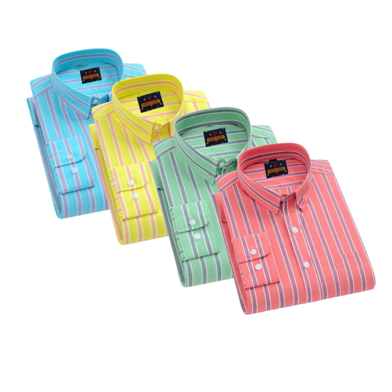4 Pcs long sleeve Formal Check shirt for man