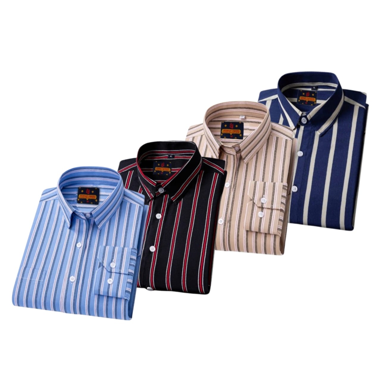 4 Pcs long sleeve Formal Check shirt for man