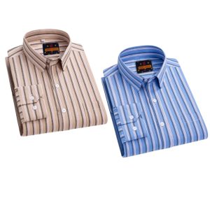 2 Pcs long sleeve Formal Check shirt for man