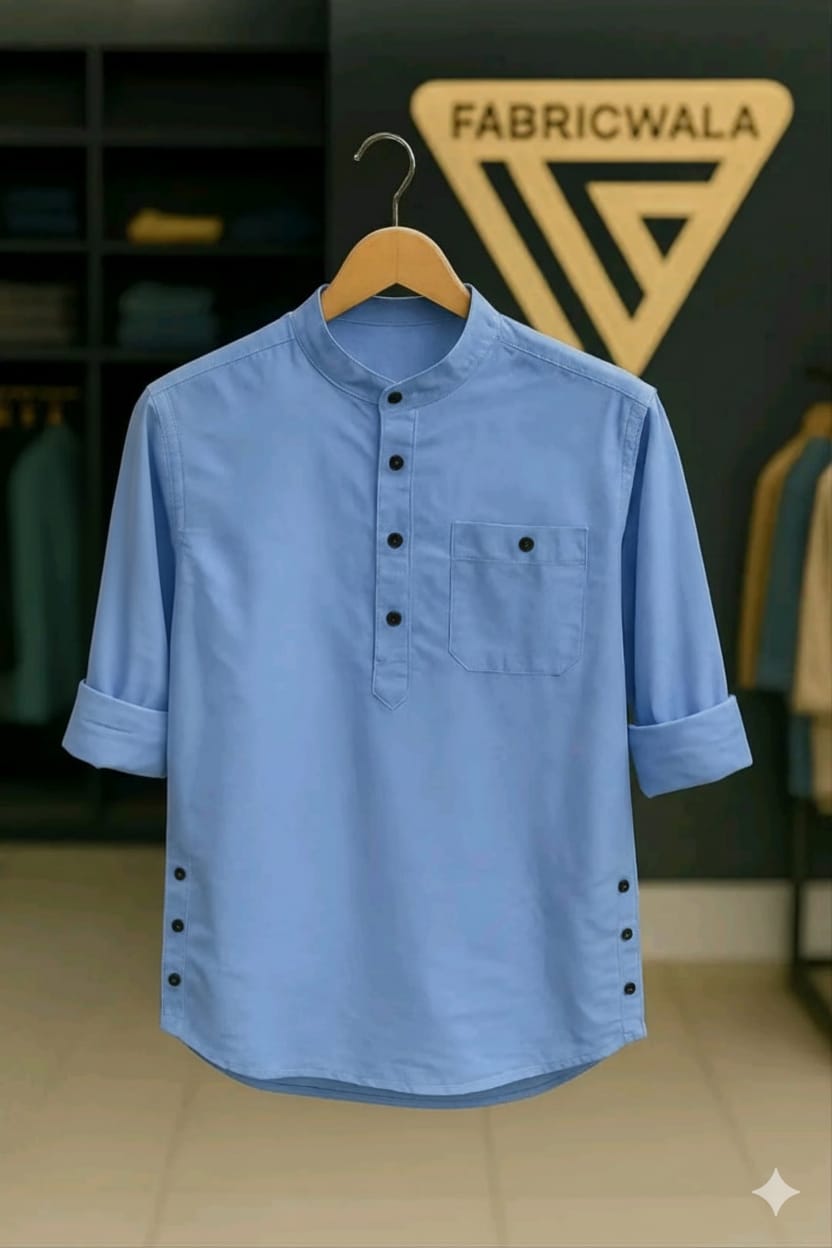 1 Pcs long sleeve Katua for man- Sky blue