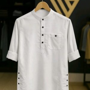 1 Pcs long sleeve Katua for man- White