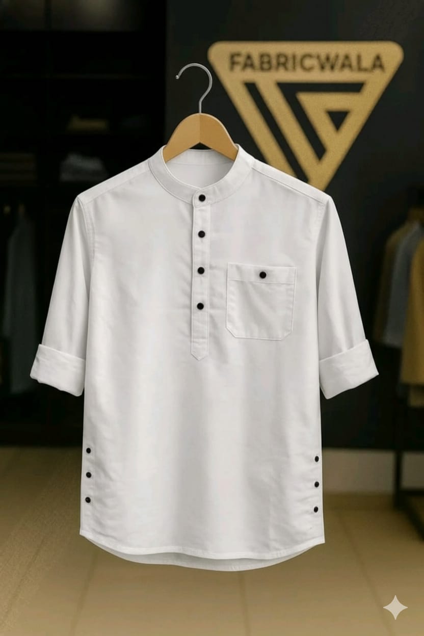 1 Pcs long sleeve Katua for man- White
