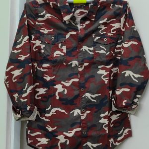 1 Pcs Camo Print Shirt- Red