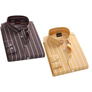 2 Pcs long sleeve Formal Check shirt for man