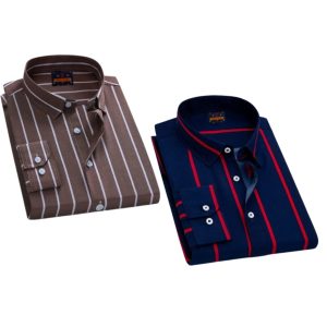 2 Pcs long sleeve Formal Check shirt for man