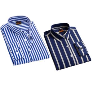 2 Pcs long sleeve Formal Check shirt for man