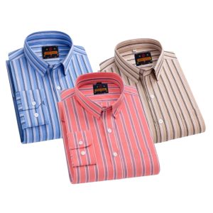 3 Pcs long sleeve Formal Check shirt for man