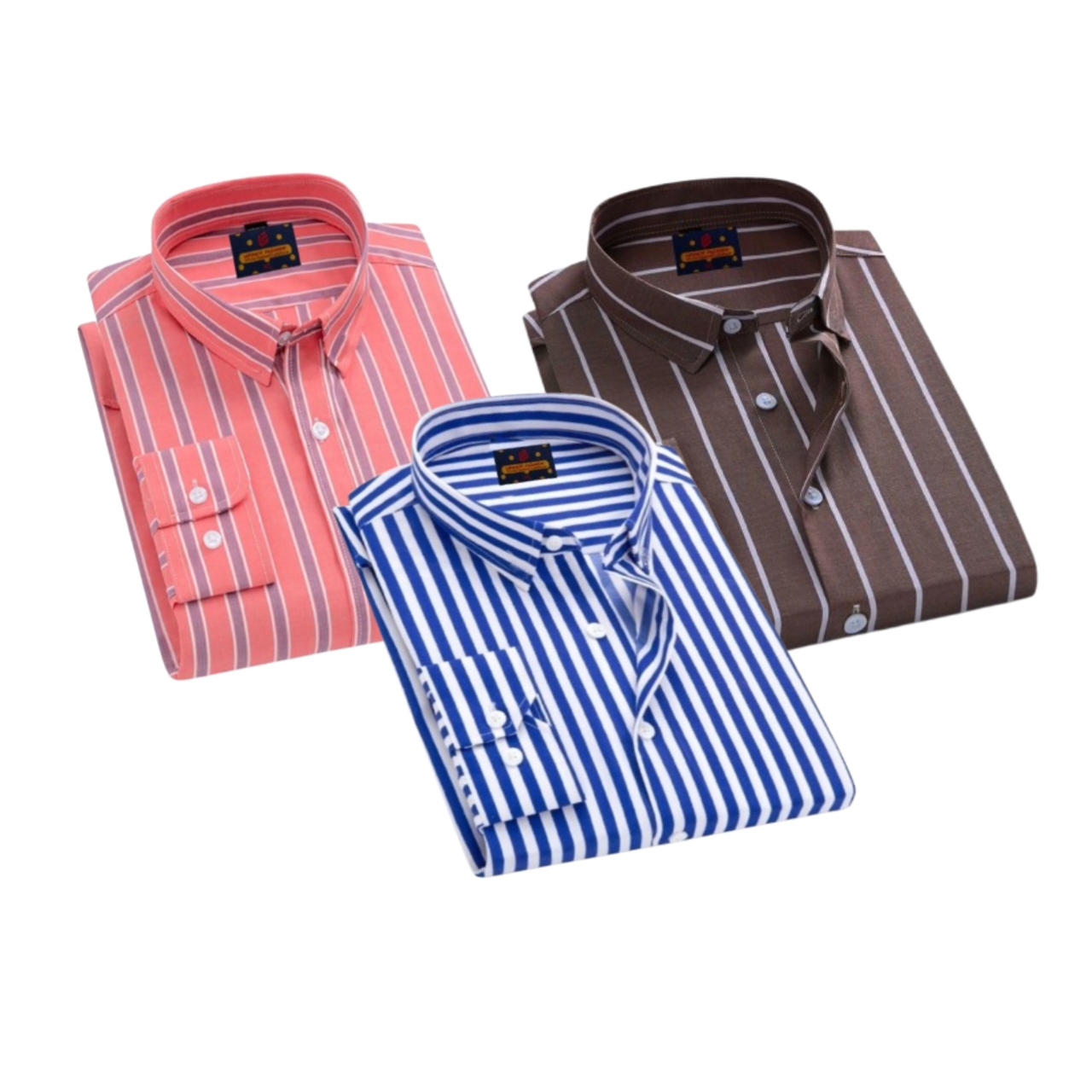 3 Pcs long sleeve Formal Check shirt for man