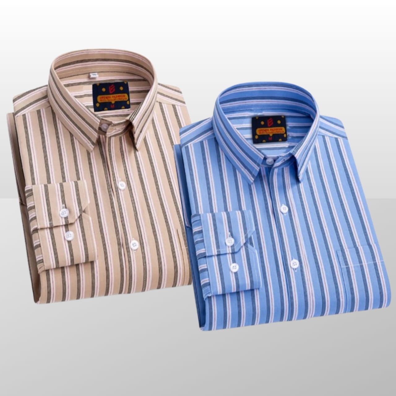 2 Pcs long sleeve Formal Check shirt for man