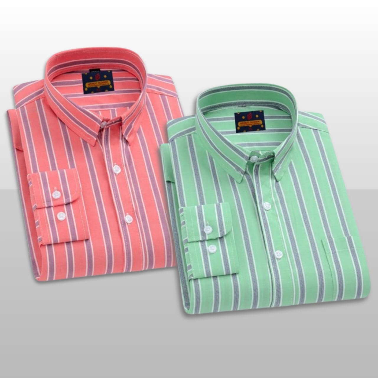 2 Pcs long sleeve Formal Check shirt for man