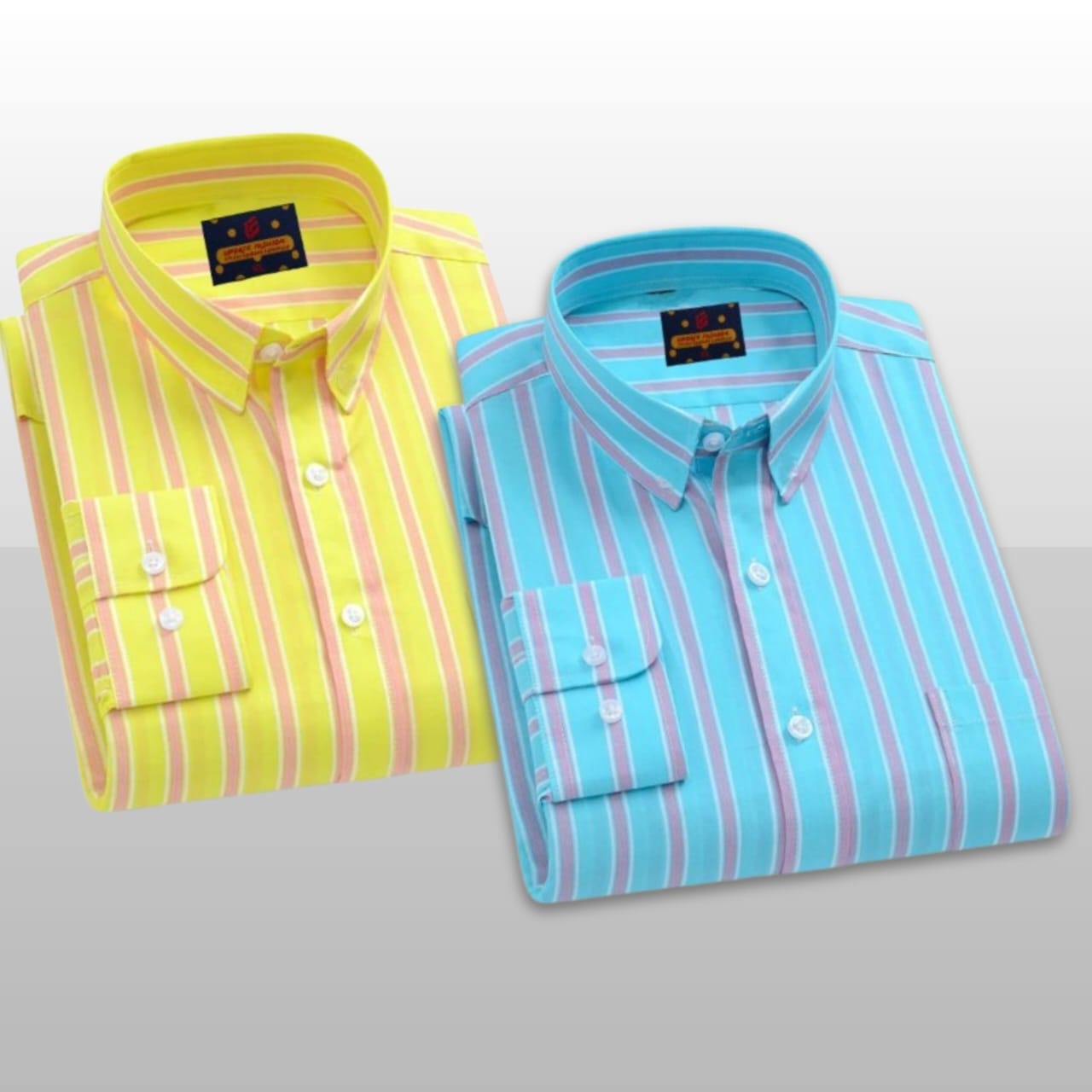 2 Pcs long sleeve Formal Check shirt for man