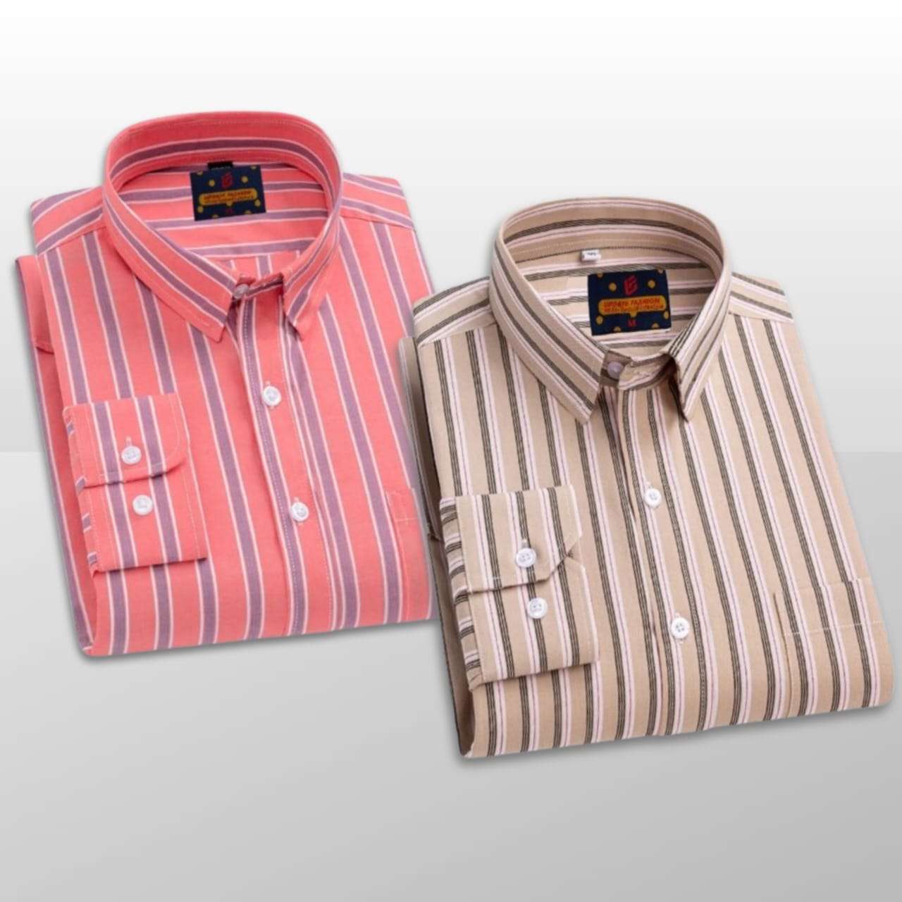 2 Pcs long sleeve Formal Check shirt for man