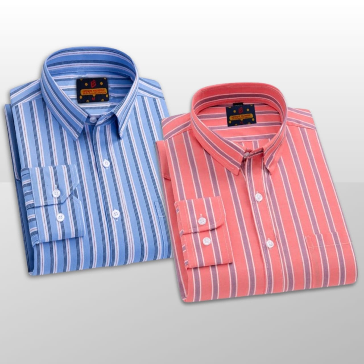 2 Pcs long sleeve Formal Check shirt for man