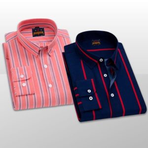 2 Pcs long sleeve Formal Check shirt for man