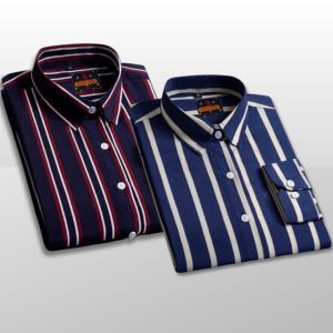 2 Pcs long sleeve Formal Check shirt for man