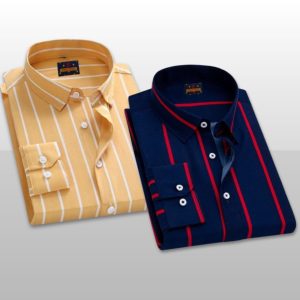 2 Pcs long sleeve Formal Check shirt for man