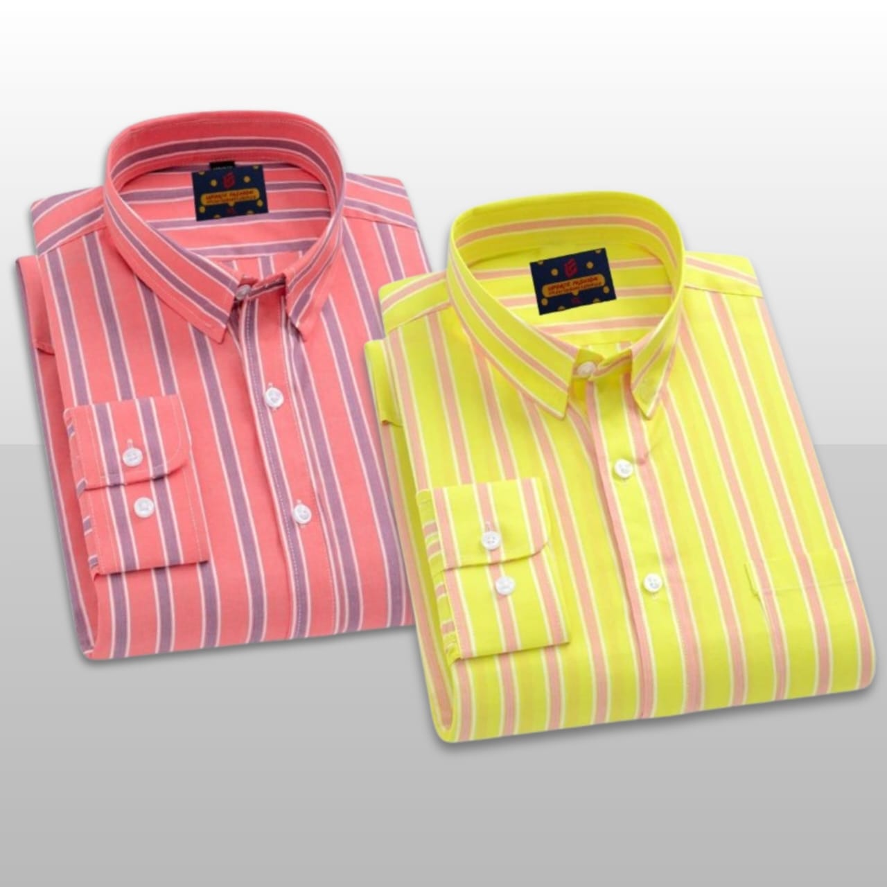 2 Pcs long sleeve Formal Check shirt for man
