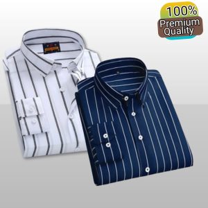 2 Pcs long sleeve Formal Check shirt for man