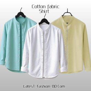 3 Pcs Full Sleeve Ban coler shirt - pest+ yellow+ white