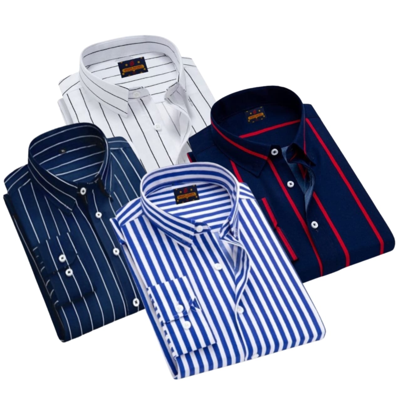 4 Pcs long sleeve Formal Check shirt for man