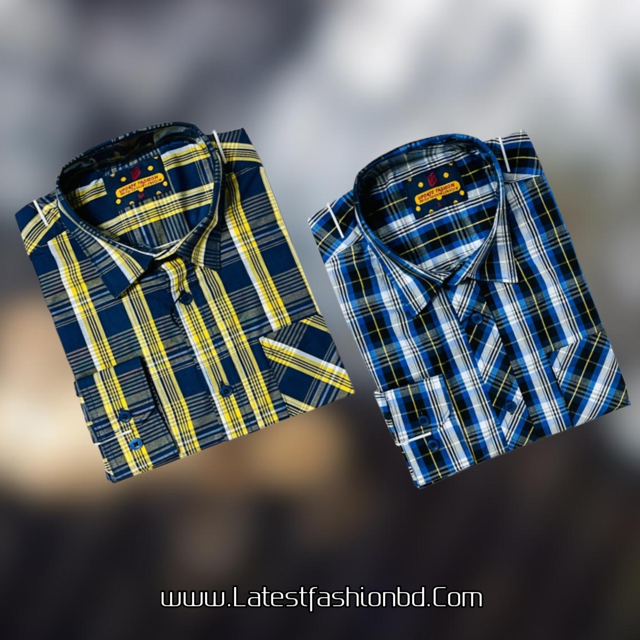 2 Pcs long sleeve Formal Check shirt for man