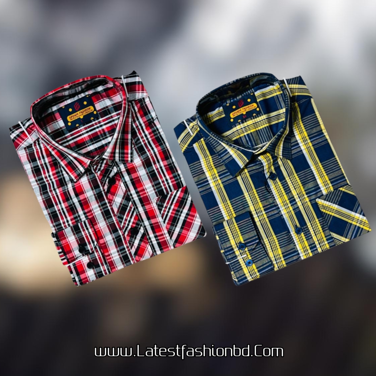 2 Pcs long sleeve Formal Check shirt for man