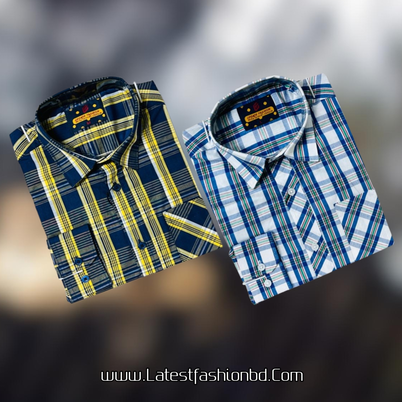 2 Pcs long sleeve Formal Check shirt for man